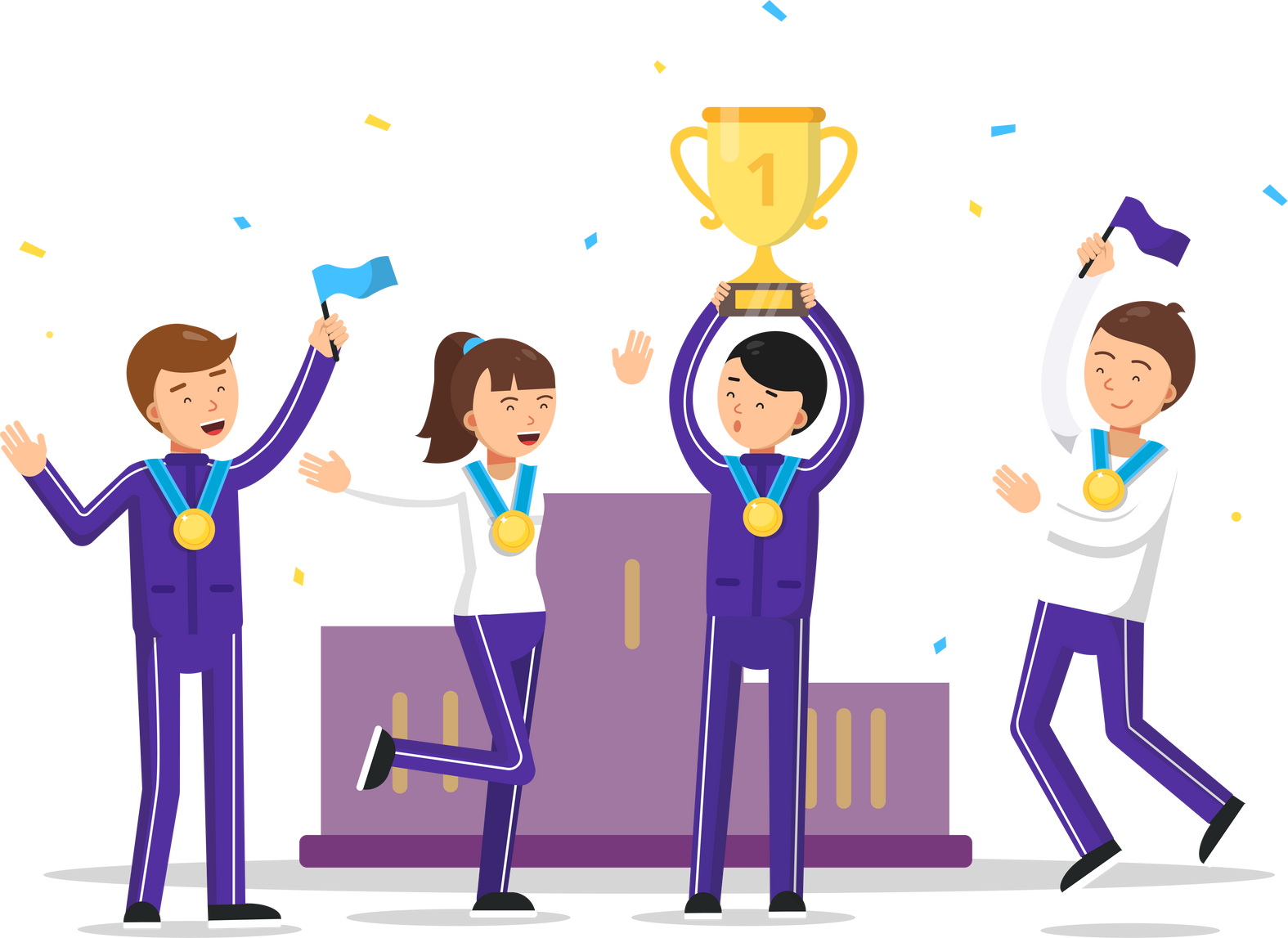 sport winners celebrating their victory happiness people